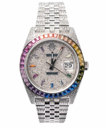 Rolex Datejust 126300 Iced Out Rainbow Replica