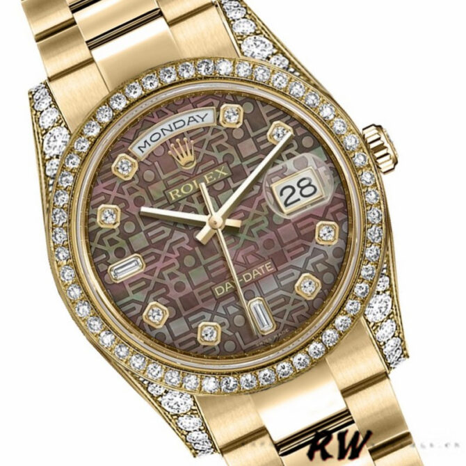 Replica Rolex Day-Date 118388 Black Diamond Dial 36mm Unisex Watch
