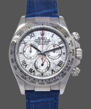 Rolex Daytona 116519 Blue Leather strap Meteorite Dial 40mm Mens Replica Watch