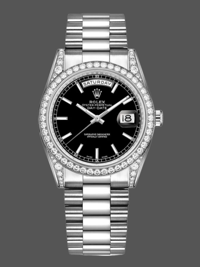 Replica Rolex Day-Date 118388 Yellow Gold Green Index Dial 36MM Unisex Watch