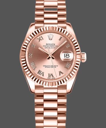 Rolex Datejust 178275 Rose Gold Pink Roman Dial 31mm Lady Replica Watch