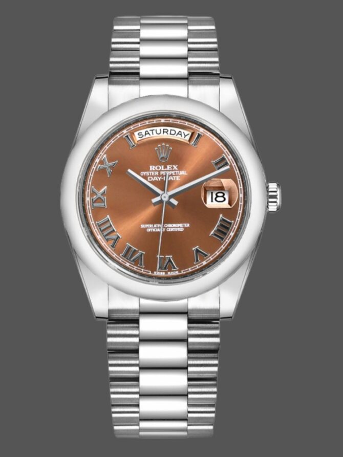 Replica Rolex Day-Date 118209 Copper Brown Dial 36mm Unisex Watch