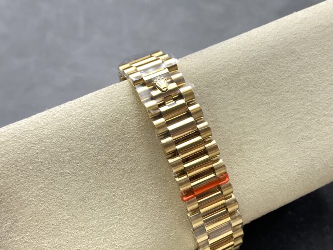Replica Rolex Day Date 36mm Yellow Gold 128348RBR 0030 Pave Rainbow Diamonds Sapphires Dial