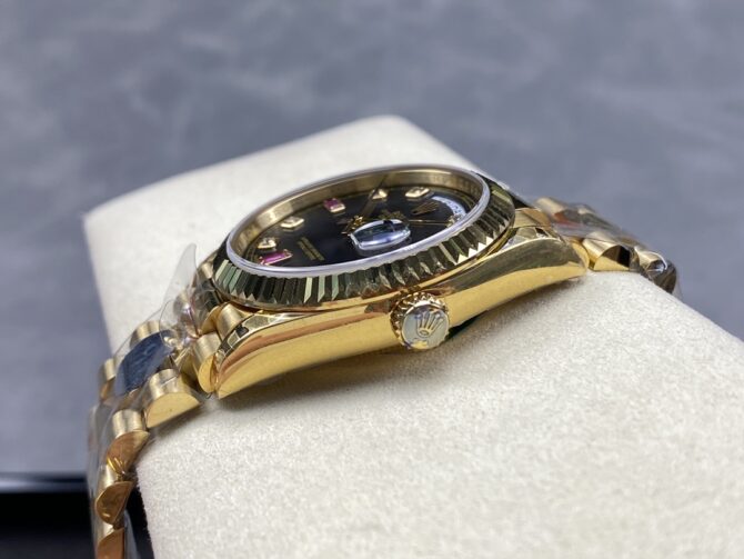 Replica Rolex Day-Date 118235 Fluted Bezel Chocolate Dial 36mm Unisex Watch