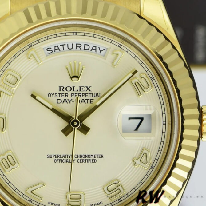 Replica Rolex Day-Date 218238 Ivory Dial Yellow Gold 41MM Mens Watch