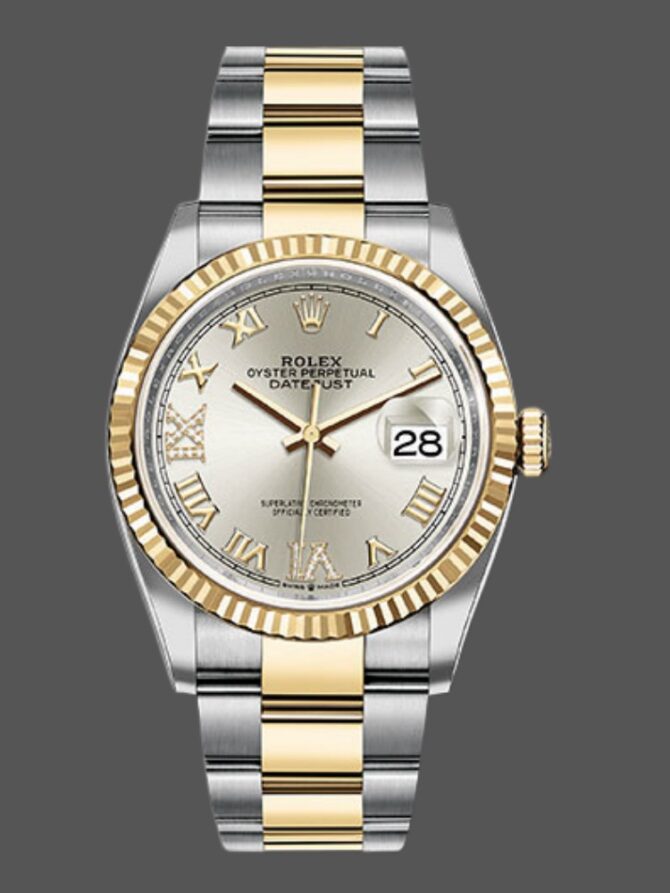 54133233 Silver Roman Numeral Dial 36MM Unisex Replica Watch