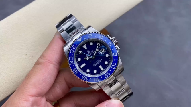 Rolex GMT Master II 126710 "Wildman" 904L SS Blue Dial on SS Oyster Bracelet