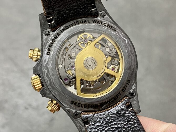 Rolex Daytona Cosmograph DIW Carbon Case Skeleton Dial Brwon Nylon Strap