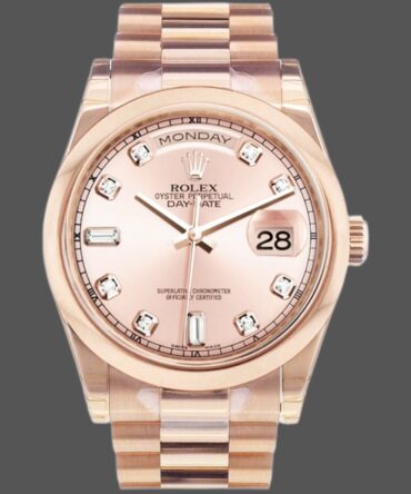 Replica Rolex Day-Date 118205 Pink Diamond Dial 36mm Unisex Watch