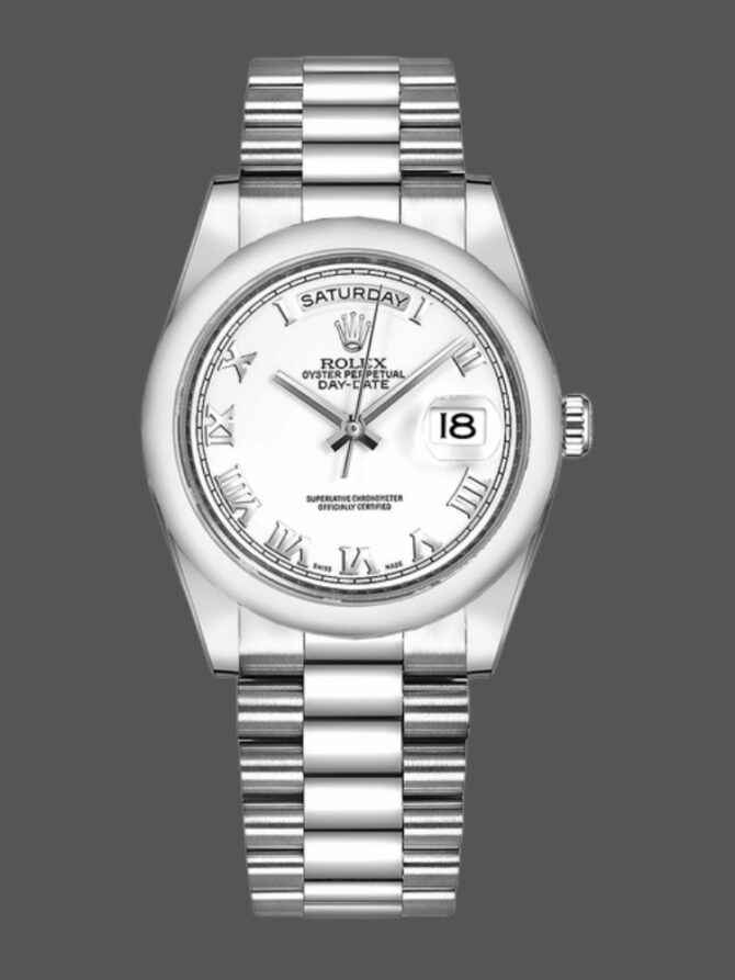 Replica Rolex Day-Date 118206 White Roman Numeral 36mm Unisex Watch