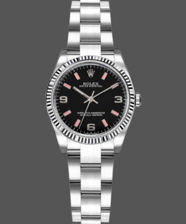 Rolex Oyster Perpetual 176234 Black Dial Fluted Bezel 26MM Lady Replica Watch