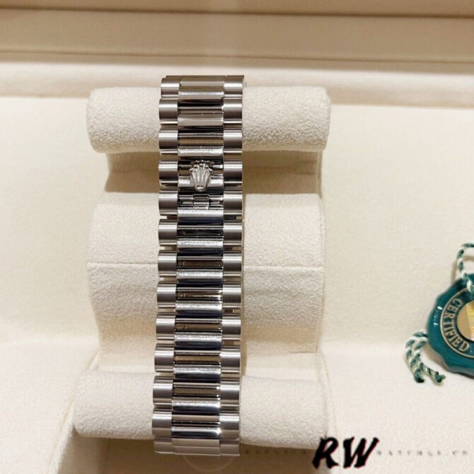 Replica Rolex Day-Date 128239 0005 White Gold Silver Index Dial 36MM Unisex Watch