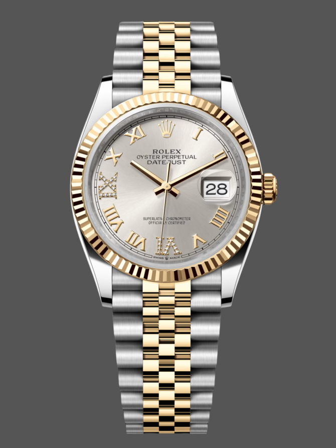 8741333 0031 Silver Roman Numeral Dial Fluted Bezel Unisex Replica Watch