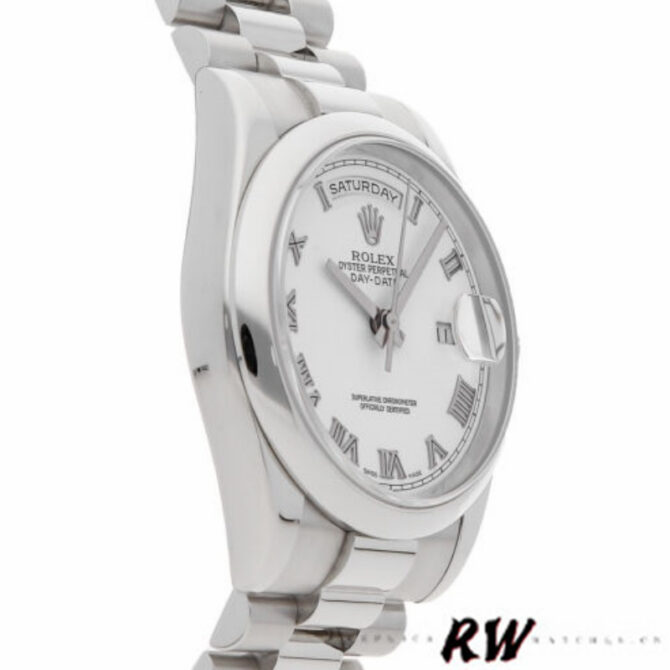 Replica Rolex Day-Date 118206 White Roman Numeral 36mm Unisex Watch