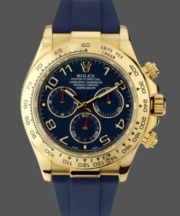 Rolex Cosmograph Daytona Yellow Gold Case Blue Dial 116518 Men's Watch