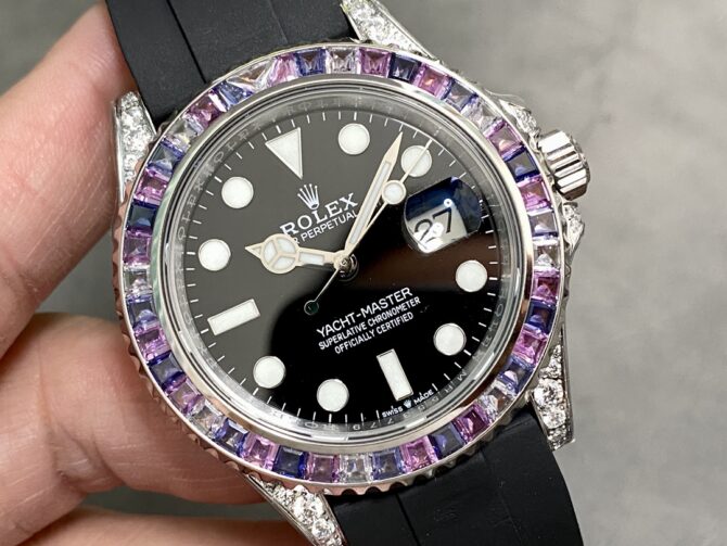 Rolex Yacht Master 40 Gem Set 126679SABR 0002 Black Dial Watch