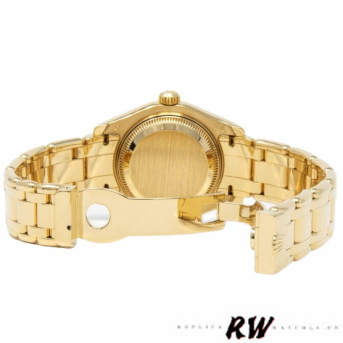 Rolex Pearlmaster 80318 Yellow Gold White Dial 29MM Lady Replica Watch