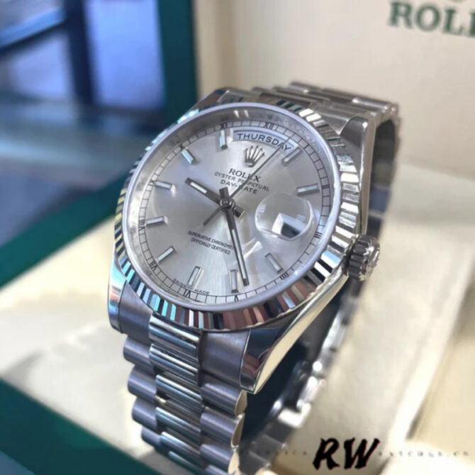 Replica Rolex Day-Date 118388 Black Diamond Dial 36mm Unisex Watch