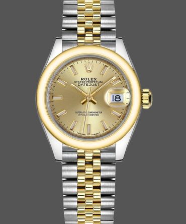 Rolex Datejust 279163 Champagne Index Dial Domed Bezel 28mm Lady Replica Watch