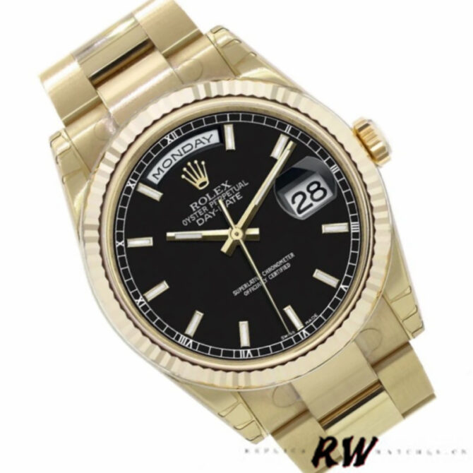 Replica Rolex Day-Date 118238 Roman Numeral Pyramid Ivory Dial 36mm Unisex Watch