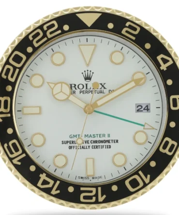 Rolex GMT Master Gold and White Wall Clock
