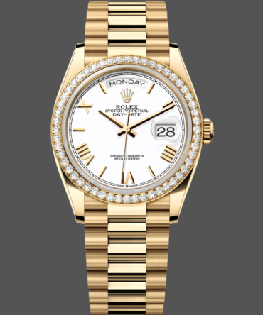 Replica Rolex Day Date 36 Yellow Gold m128348rbr 0064 White Dial