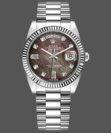Replica Rolex Day-Date 118239 MOP Black Dial 36mm Unisex Watch