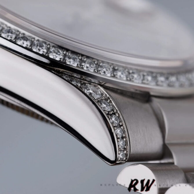 Replica Rolex Day-Date 118389 Rhodium Grey Roman Numeral Dial 36MM Unisex Watch