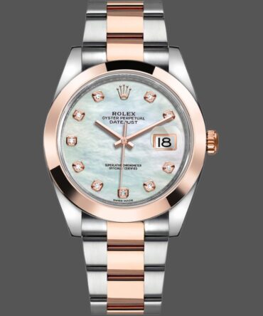 1385432401 White MOP Diamond Dial Steel Rose Gold 41MM Mens Replica Watch