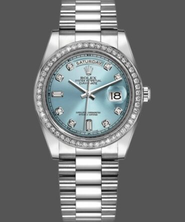 Replica Rolex Day Date 118346 Ice Blue Dial 36mm Unisex Watch