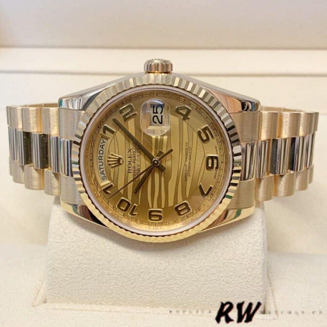 Replica Rolex Day Date 118238 Black Diamond Dial 36mm Mens Watch