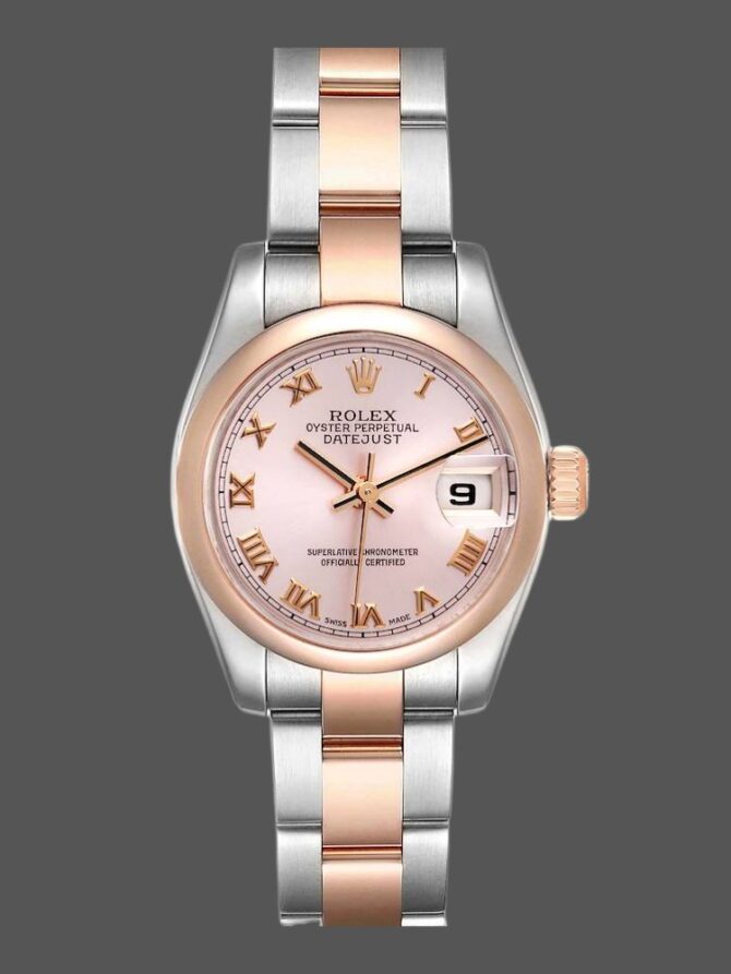 7415541 Stainless Steel and Everose Gold Pink Roman Dial 26MM Lady Replica Watch