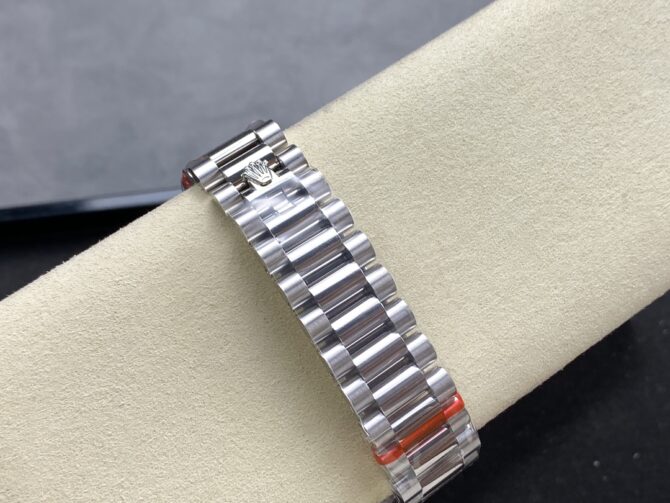 Replica Rolex Day Date 36 Platinum Pink Opal Diamond-Set Roman Dial Diamond Bezel m128396tbr 0009