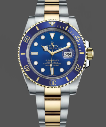 Replica Rolex Submariner Date 116613LB Two Tone Blue Dial 40mm Mens Watch