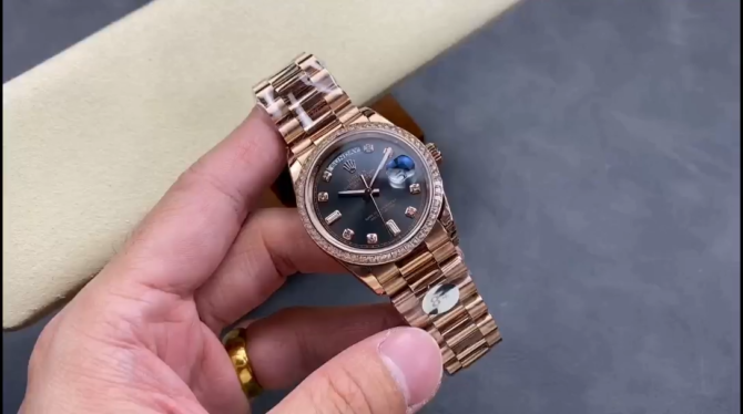 Replica Rolex Day-Date 128345RBR Slate Dial Everose Gold 36MM Unisex Watch