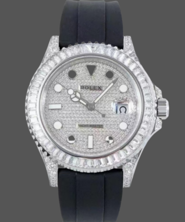 Rolex Yacht Master 226679TBR White Gold 42mm Baguette Diamond Watch