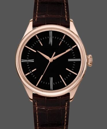 Replica Watch 50505-01 Brown Leather Strap Black Dial 39mm Mens