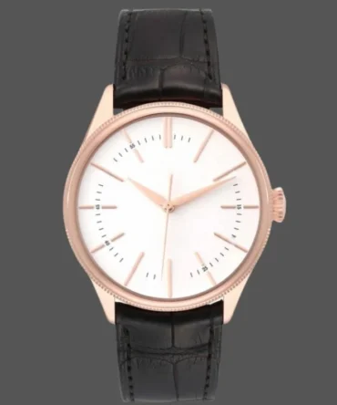 Replica Watch 50505 Black Leather Strap White Dial 39mm Mens