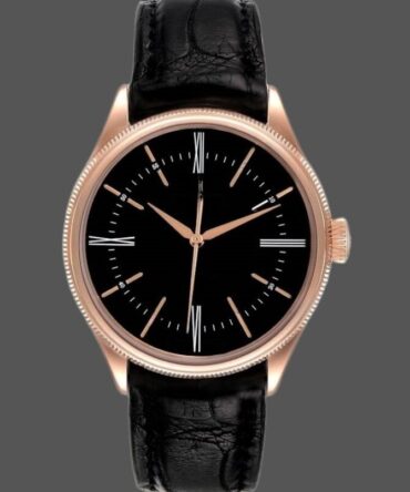 Replica Watch 50505 Black Leather Strap Black Dial 39mm Mens