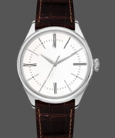 Replica Watch 50509 Brown Leather Strap White Dial 39mm Mens
