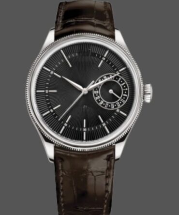 Replica Watch 50519 Brown Leather Black Dial 39mm Mens