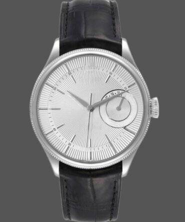 Replica Watch 50519 Black Leather Silver Dial 39mm Mens