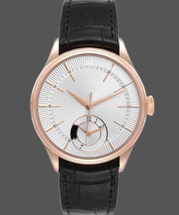 Replica Watch 50525 Silver Dial Black Leather Strap 39mm Mens