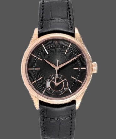 Replica Watch 50525 Black Dial Black Leather Strap 39mm Mens