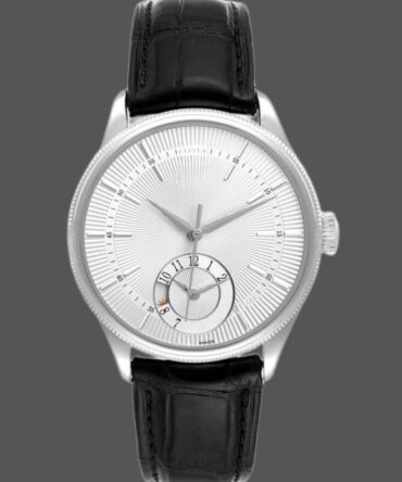 Replica Watch 50529-06 Silver Sunburst Dial Black Leather Strap 39mm Mens