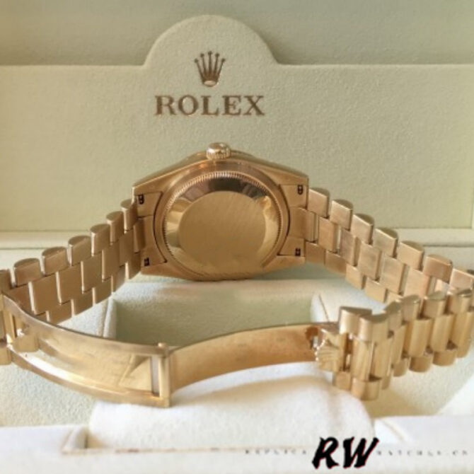 Replica Rolex Day-Date 118388 Yellow Gold Green Index Dial 36MM Unisex Watch