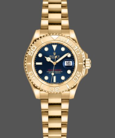 Rolex Yacht-Master 169628 Yellow Gold Blue Dial 29MM Lady Replica Watch