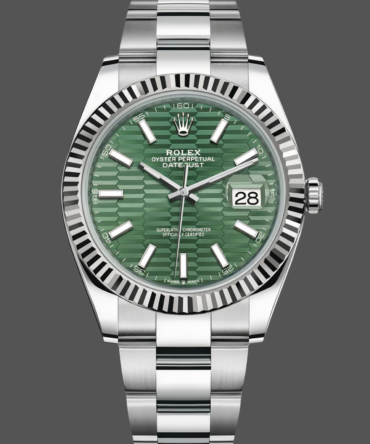 742334 0029 Fluted Bezel Green Motif Dial 41MM Mens Replica Watch