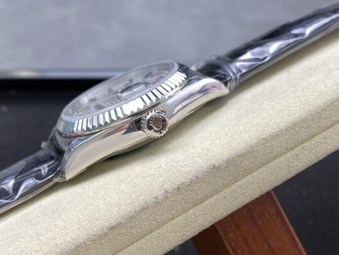 Replica Rolex Day Date 36mm White Gold 128349RBR 0006 Pave Rainbow