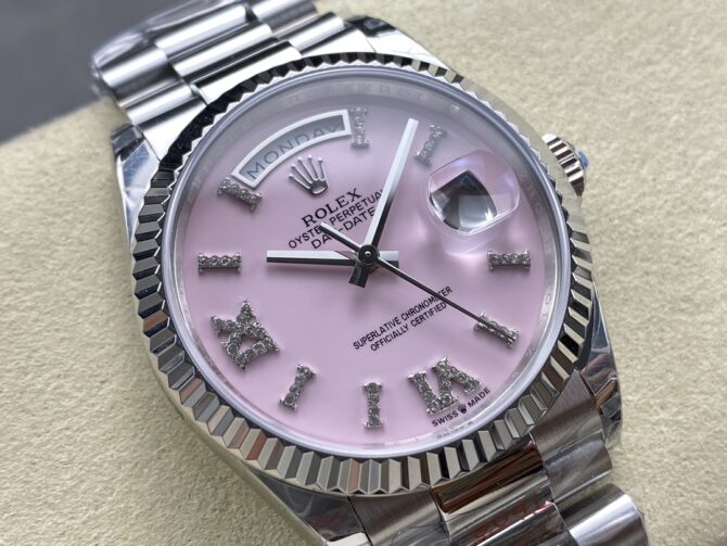 Replica Rolex Day Date 36 Pink Roman m128236 0006